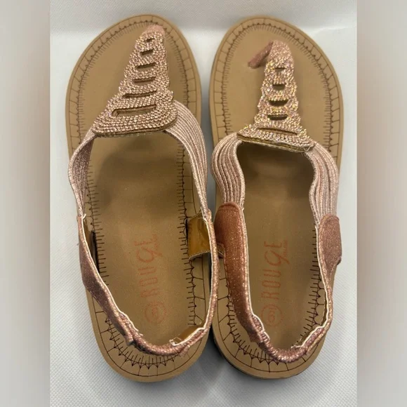 Rose Gold Glitter Sandals - Picture 8 of 9